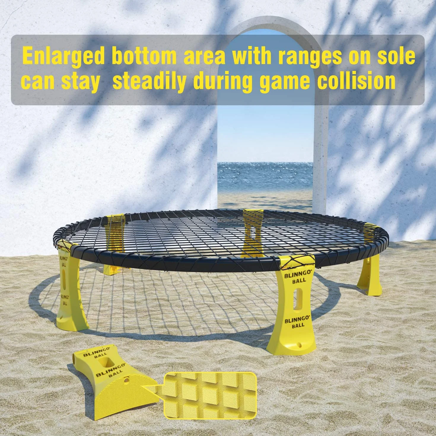 Roundnet Set Enthält Bälle, Netzen, Tasche, Ballpumpe und Regeln – Geeignet zum Spielen am Strand, Rasen, Hof und Park