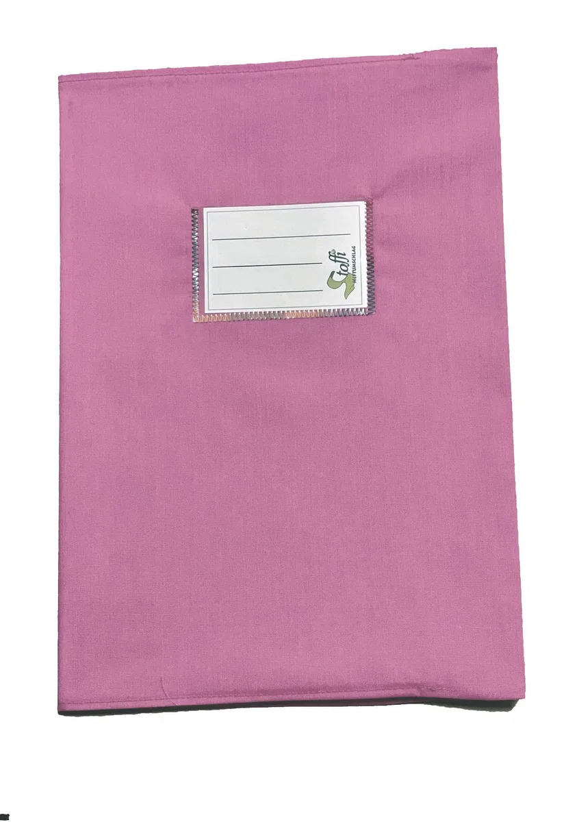 Heftschoner aus Stoff für Schulhefte Din A4 und Din A5, nachhaltig, handmade (Din A4, rosa)