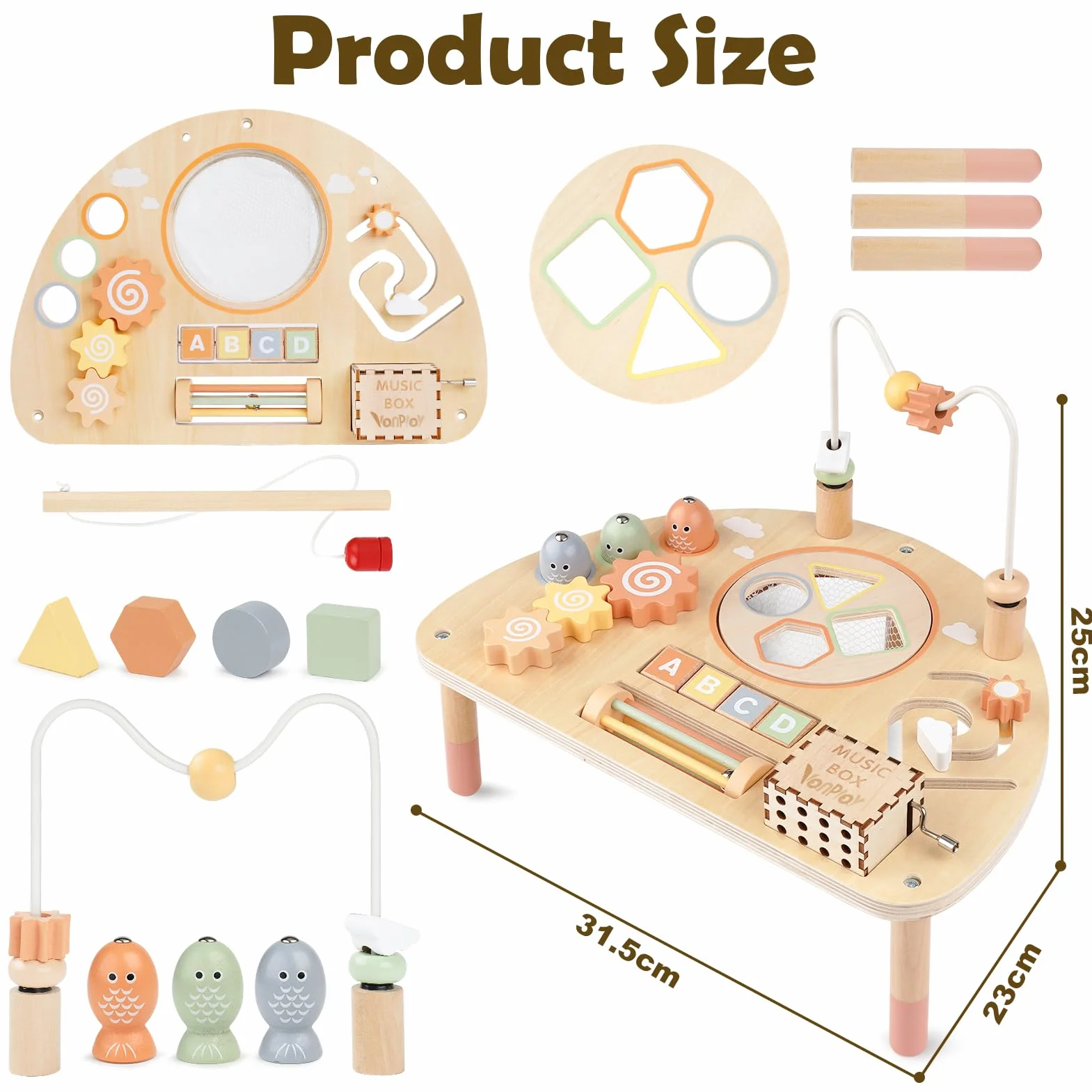Vanplay Spieltisch Ab 2 Jahr Baby Spielzeug Spieltisch Kinderspielzeug Montessori Spielzeug 2 3 4 5 Jahre Baby Activity Spiel