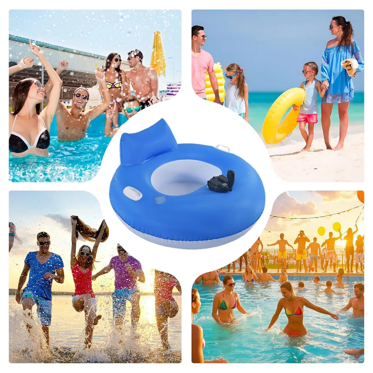 Elektrischer Pool Float, Aufblasbare Seen Liege, 39,76 Zoll Sommermatratze mit Komfort, PVC Strandausrüstung, Schwimmzubehör mit einfacher Verwendung, Entspannungsausrüstung für Männer und Frauen