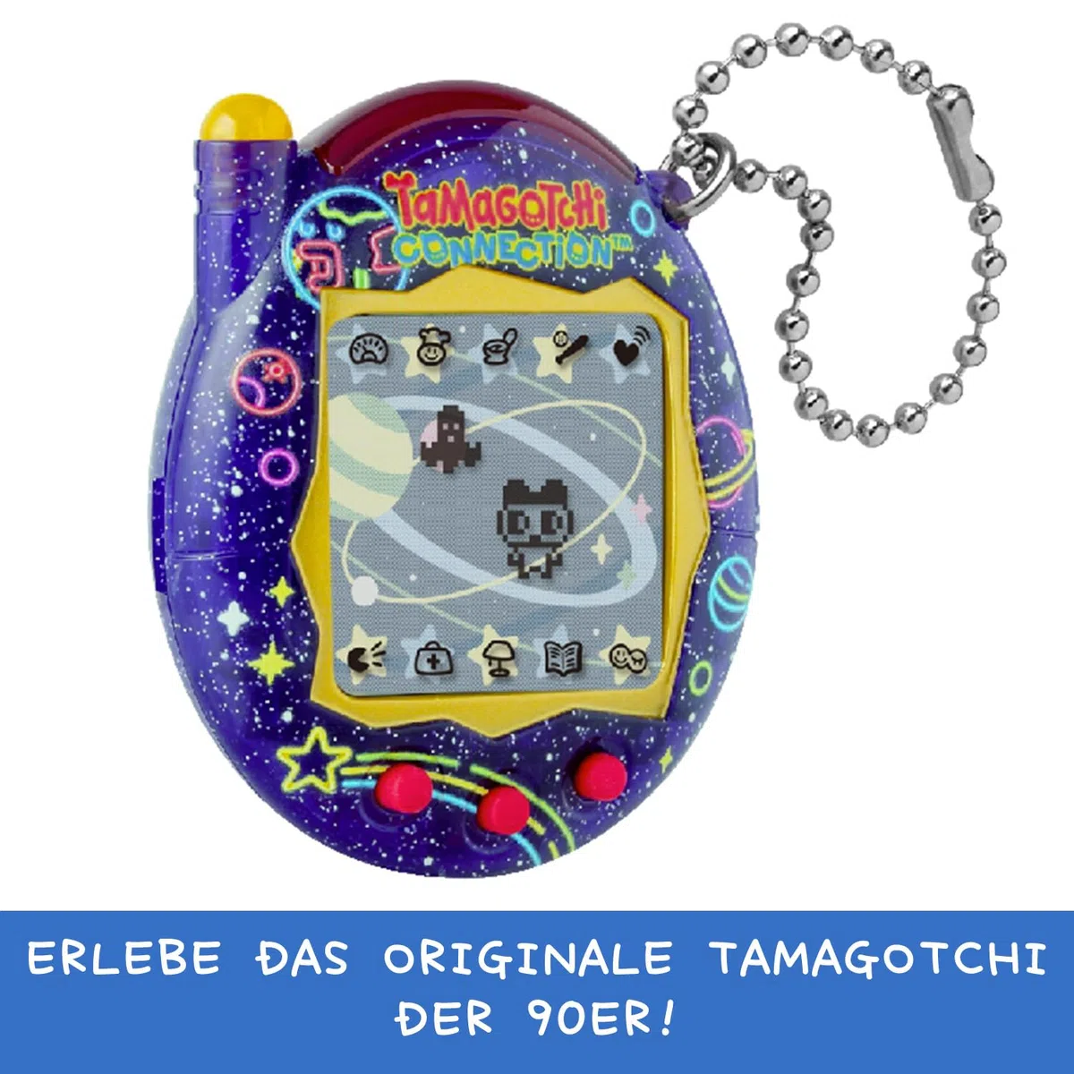 Bandai – Tamagotchi Connection Neon Planet – Interaktives Virtuelles Haustier mit Infrarot-Verbindung – Großes Display auf Deutsch – 50 Freischaltbare Charaktere – Kinderspielzeug ab 6 Jahren – 44028