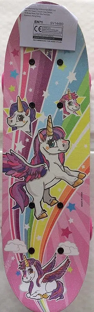 UNICORN SKATEBOARD WITH FLASHING WHEELS 17INCH