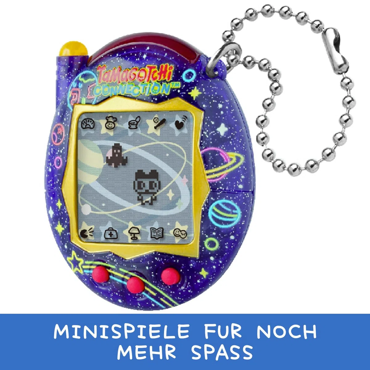 Bandai – Tamagotchi Connection Neon Planet – Interaktives Virtuelles Haustier mit Infrarot-Verbindung – Großes Display auf Deutsch – 50 Freischaltbare Charaktere – Kinderspielzeug ab 6 Jahren – 44028