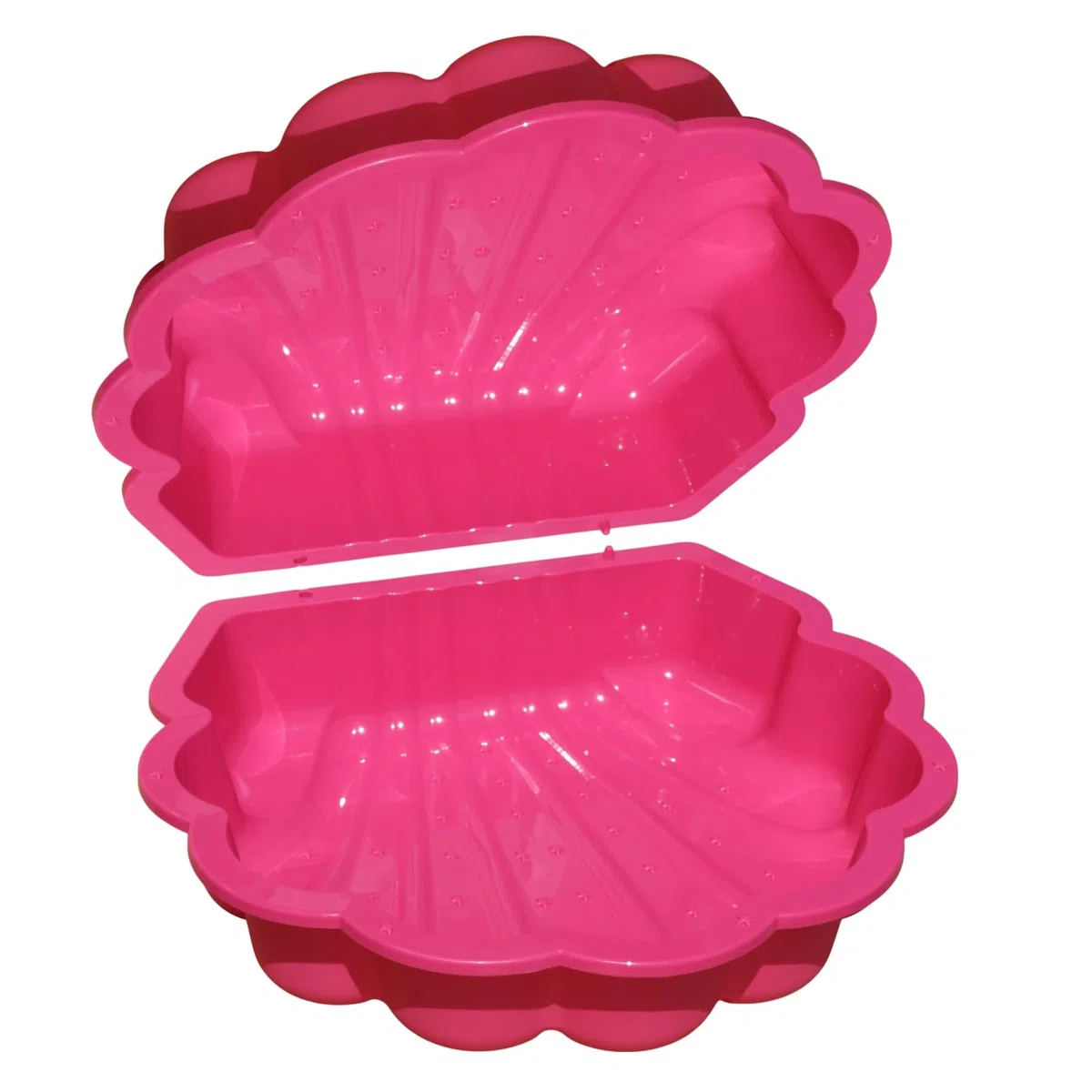 Sand- & Wassermuschel Kinder 2-teilig Pink mit Sternen – Sandkasten & Planschbecken für Garten – Kunststoff Spielmuschel mit Deckel – Outdoor Wasserspielzeug für Kinder 1–6 Jahre