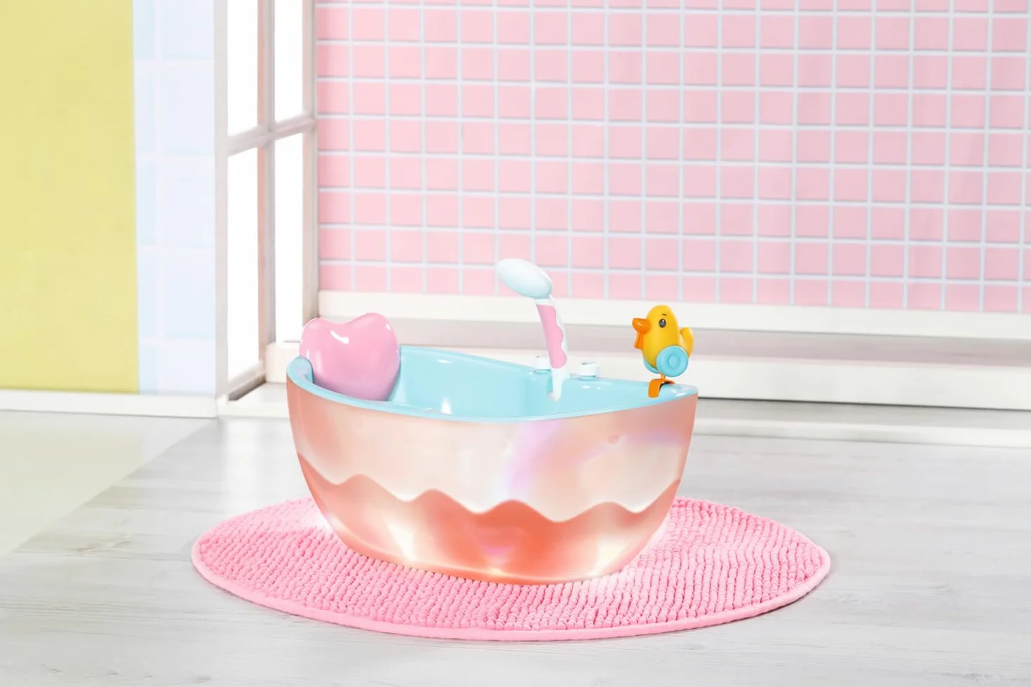 BABY Born Badewanne mit Farbwechsel - Dusch-& Soundfunktion - Hochwertiges Zubehör für Puppen der Größe 36 & 43 cm - Funktioniert auch mit echtem Wasser