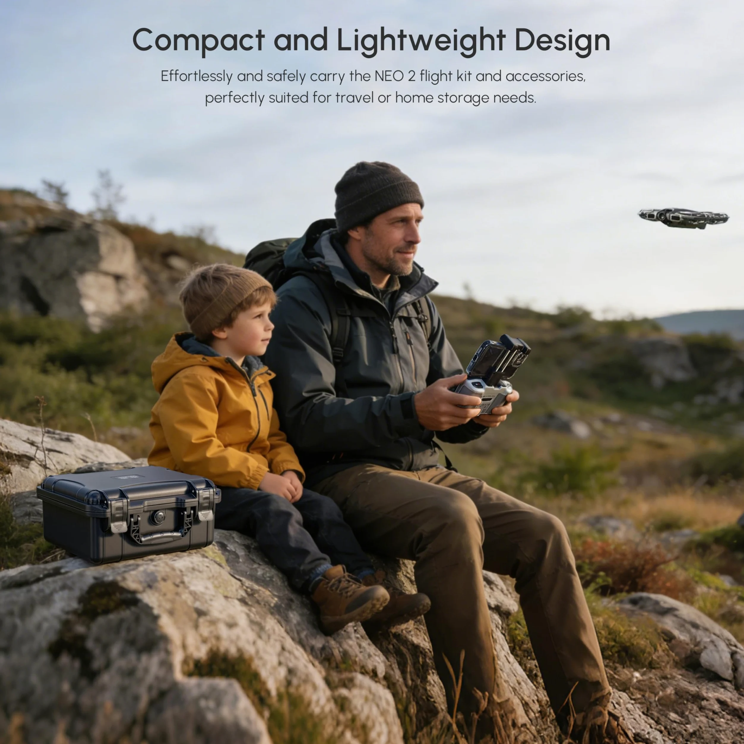 STARTRC Neo 2 Koffer,wasserdichte Hartschalen Tasche für DJI Neo 2 Fly More Combo Zubehör für RC-N Controller [NUR Koffer]