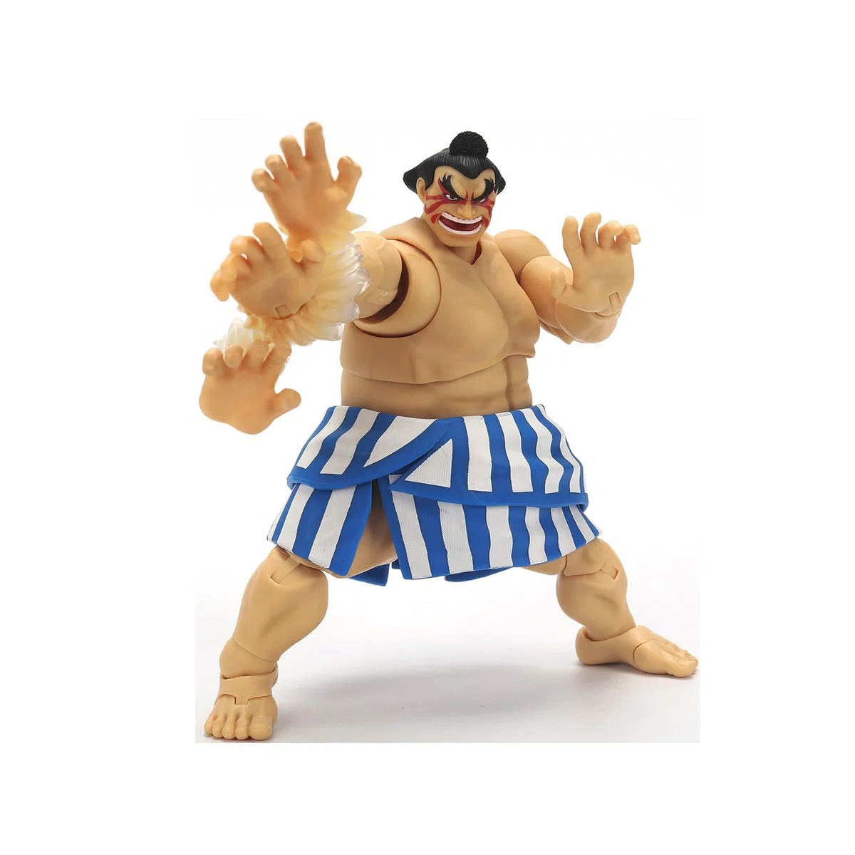 Jada Toys Street Fighter Figur E. Honda (16 cm) - bewegliche Sammel- und Actionfigur aus Street Fighter 2: The Final Challengers, mit alternativem Kopf, Händen und Zubehör, ab 13 Jahre