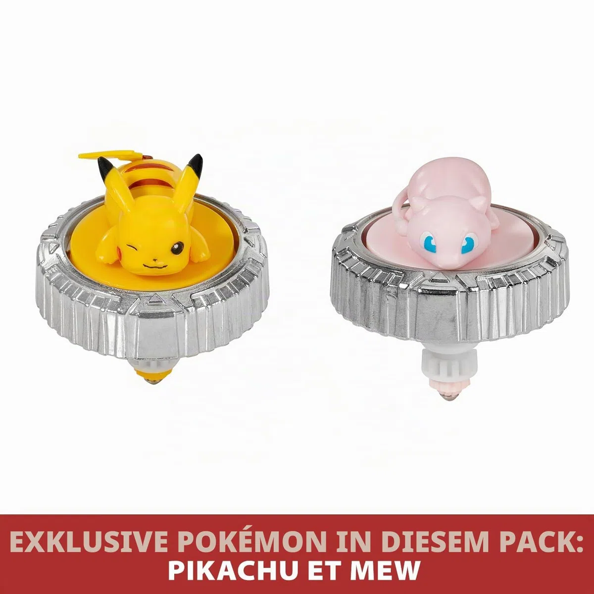 BANDAI - Pokémon-Arena + 2 Spinners inklusive – Arena + 2 Pokéball-Werfer + 2 Pikachu und Mew Kreisel – Kampfspiel mit Pokémon-Kreiseln, mehrere Spieler – Spielzeug für Kinder ab 4 Jahren und + JW4403