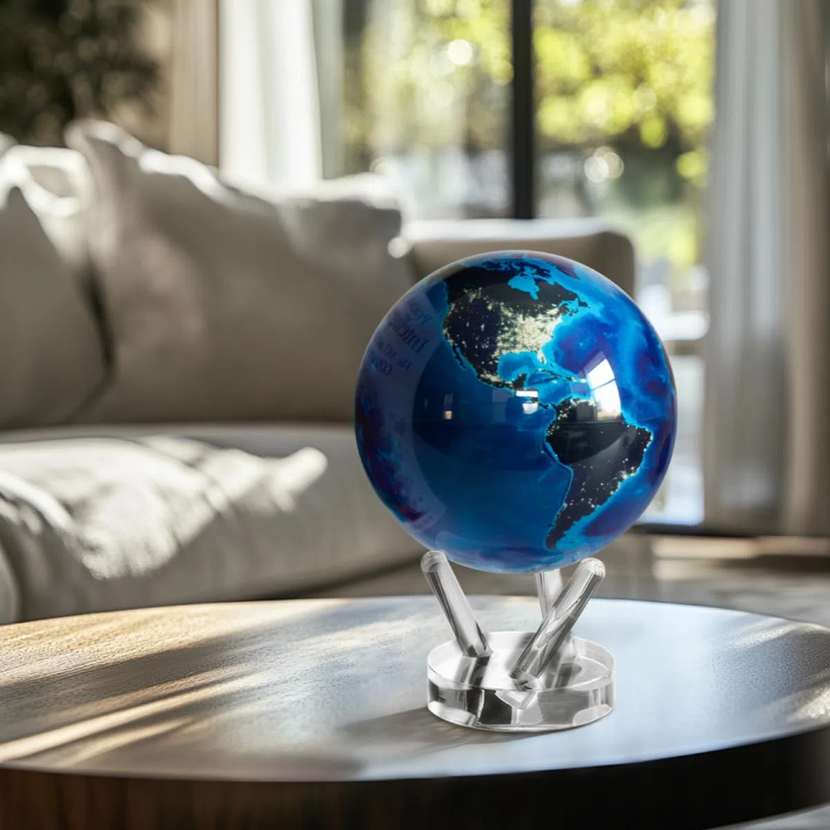 MOVA Globus Earth at Night Signatur (6") – Edler Rotierender Design-Globus mit NASA Nachtansicht der Erde | Solarbetrieben, ohne Batterien | Premium Deko für Büro & Zuhause | 15 CM