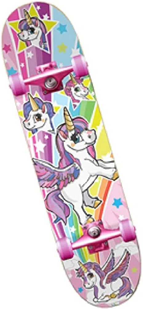 UNICORN SKATEBOARD WITH FLASHING WHEELS 17INCH