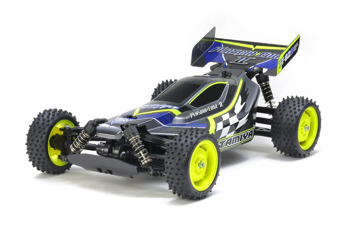 TAMIYA 47446, 1:10 Plasma Edge II GunMet. TT-02B, ferngesteuertes Auto, RC Fahrzeug, Modellbau, Bausatz zum Zusammenbauen, Hobby, Basteln, 300047446, Schwarz