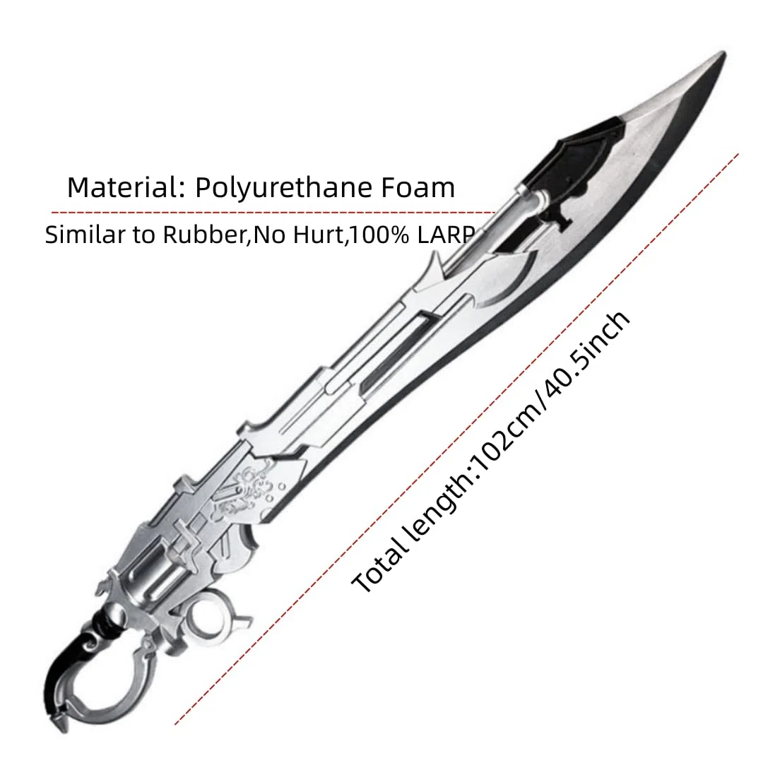 damdos Halloween Prop Fantasy PU Foam Cosplay Hardedge Sword, Cloud Strife Buster Armor Break Sword Remake Sword Knife Weapon Birthdays Gifts