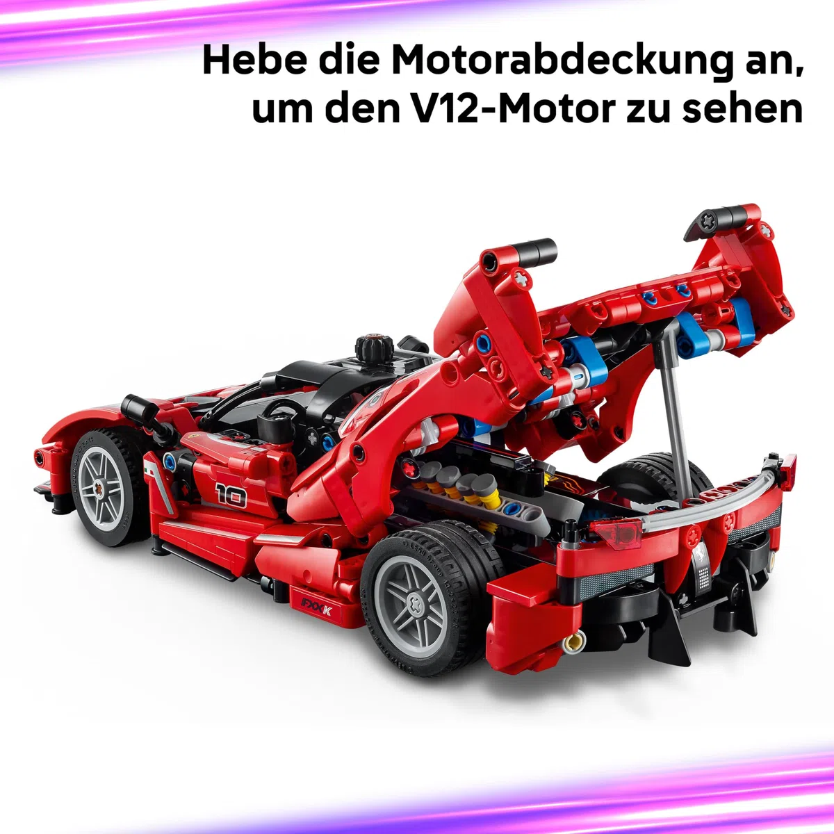 LEGO Technic Ferrari FXX K Rennwagen Spielzeug – Automodell zum Bauen und Ausstellen mit V12-Motor und beweglichen Kolben – Motorsport Geschenk für Jungen ab 10 Jahren – 42212