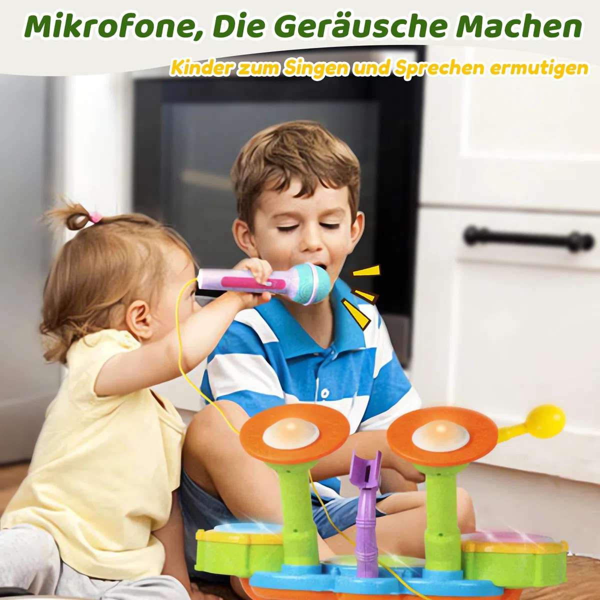 Schlagzeug Kinder Spielzeug - Musikinstrumente Mit Kinderreimen & Lichtfunktionen Baby Musikspielzeug Trommel Kinder Geschenkidee 1 2 Jahre Jungen Mädchen
