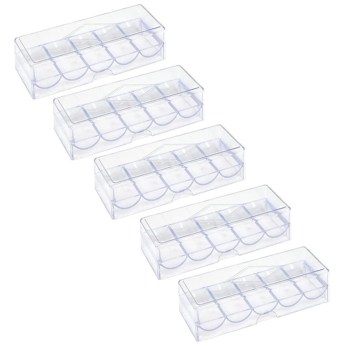 Transparentes Acryl-Pokerchip-Rack mit Deckel/ohne Deckel, Casino Poker Chip Tray Rack Chip Storage Vitrine für Texas Hold'em, Blackjack, je 100 Chips