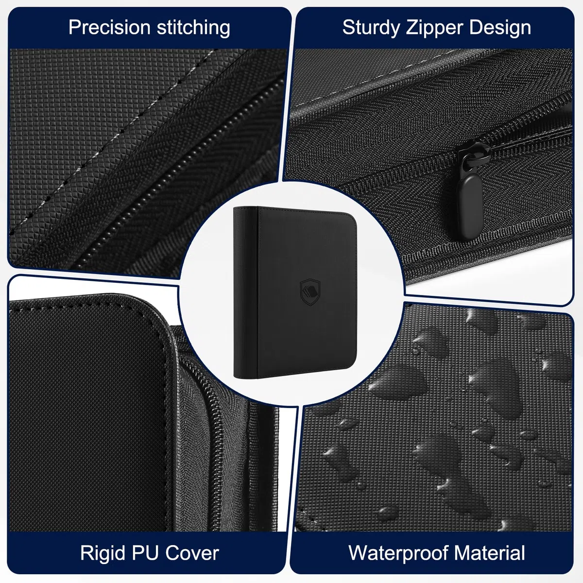Toploader Sammelkarten Album für 288 Toploader, 108 Toploaders Inklusive, Premium-PU-Cover Kartenordner für 3" x 4" Rigid Toploader, Ringloses beidseitiges Toploader-Sammelalbum für TCG & Sportkarten