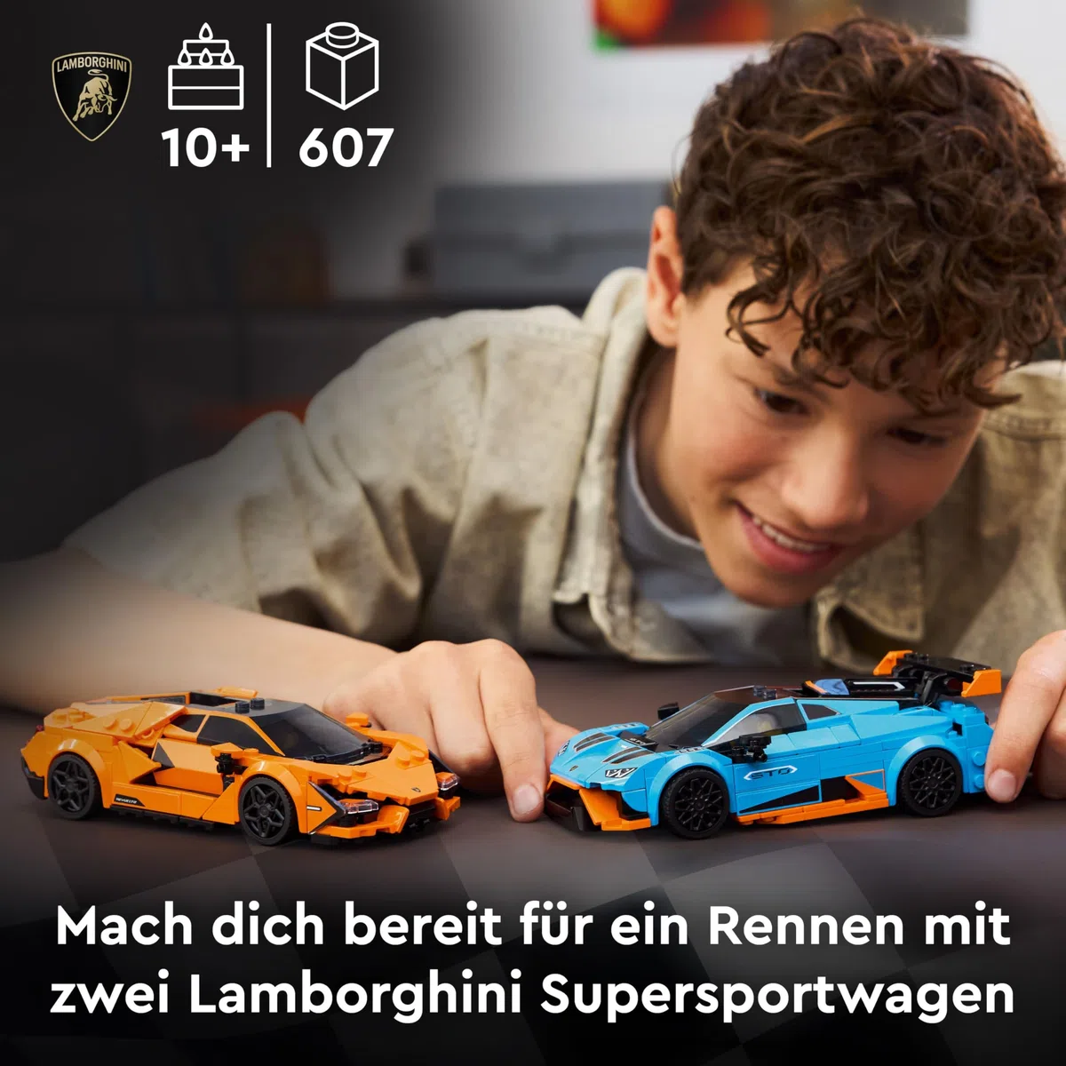 LEGO Speed Champions Lamborghini Revuelto und Huracán STO - Auto Set mit 2 Rennwagen und 2 Fahrer Minifiguren - Spielzeug für Auto Fans - Kreatives Geschenk für Jungen ab 9 Jahren - 77238