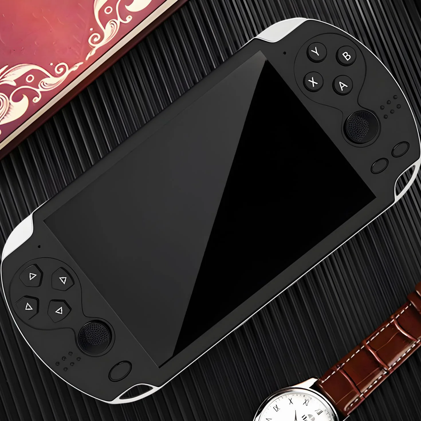 Retoo Handheld Spielkonsole, 5,1 Zoll HD-Display, Tragbare Retro Game Console mit 1000+ Spielen, SD-Kartenleser, Kopfhörer enthalten, ideal für Kinder & Erwachsene, Schwarz