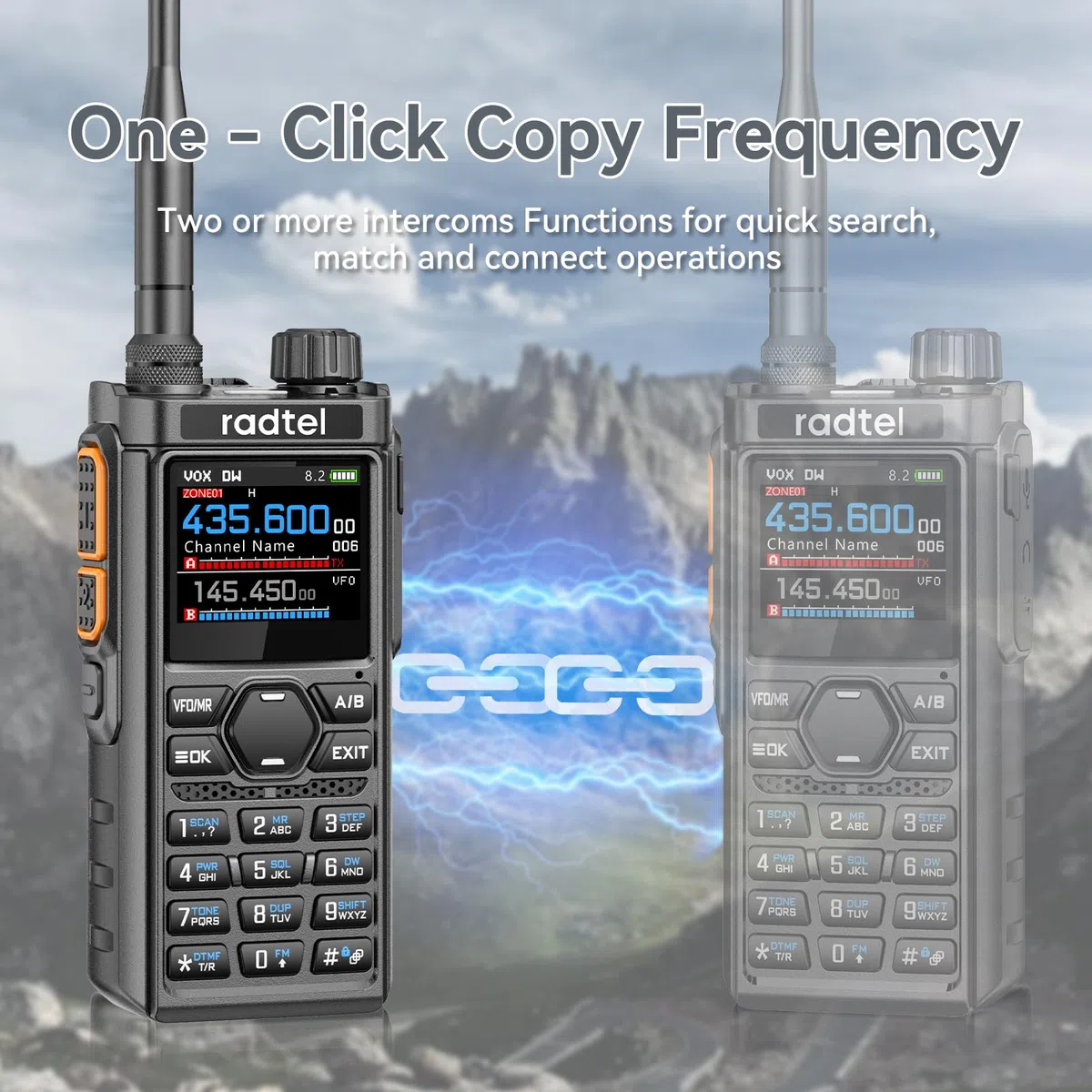 Radtel RT-910B 5W UHF/VHF Dualband-Funkgerät mit Flugfunkempfänger, 6-Meter-Amateurfunkgerät, Bluetooth, programmierbar, wiederaufladbar, VOX-Freisprechfunktion, Handfunkgerät für Fahrzeug und Outdoo