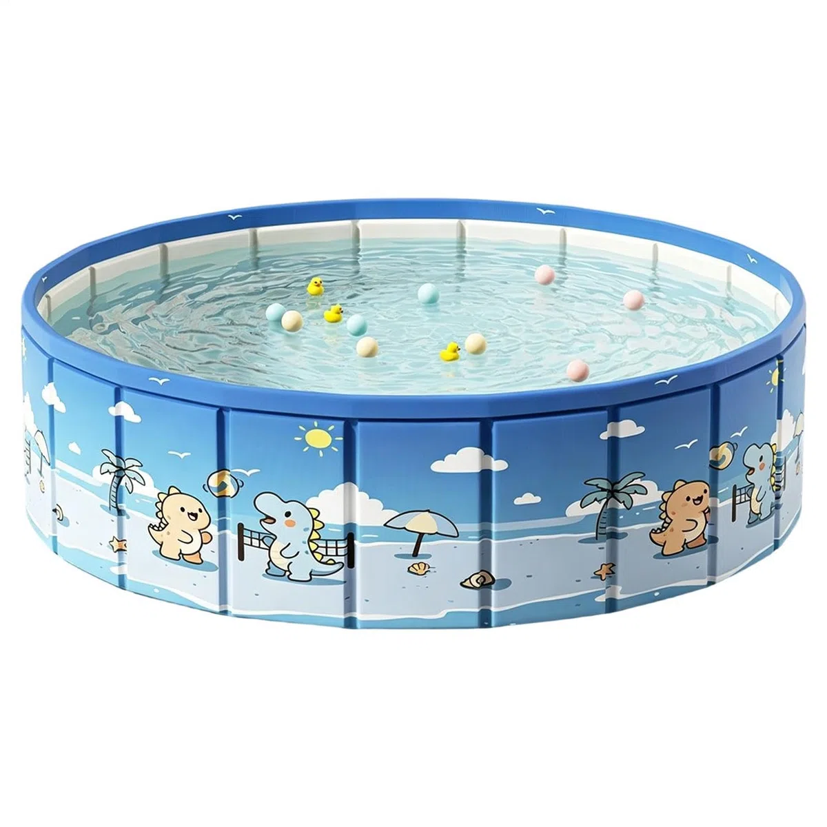 Zusammenklappbarer Pool,Outdoor Wasserspiele mit Ablassventil | Anti-Rutsch Kinderpool - für Zuhause, Garten, Terrasse, Urlaub, Park, See, Sommer