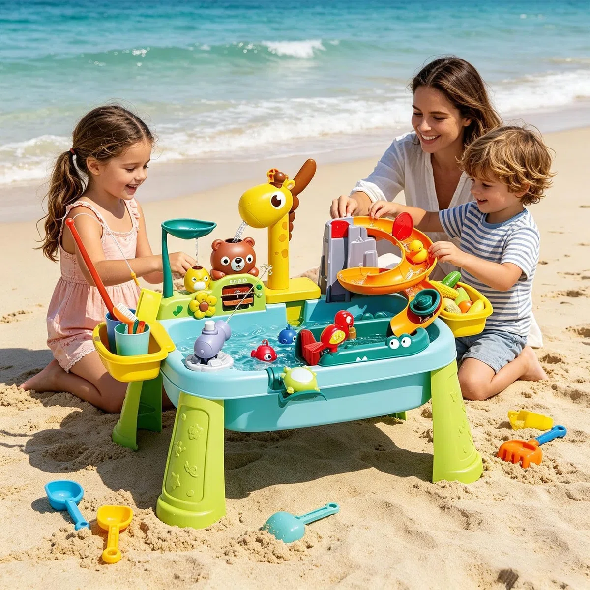 Wasser-Spieltisch,Niedlicher Giraffen-Wasserhahn Rollenspielzubehör - Spielküchenspüle Mit Fließendem Wasser | für Kinder von 1-5 Jahren, für , Garten, Hinterhof und Pool zum interaktiven Spielspaß
