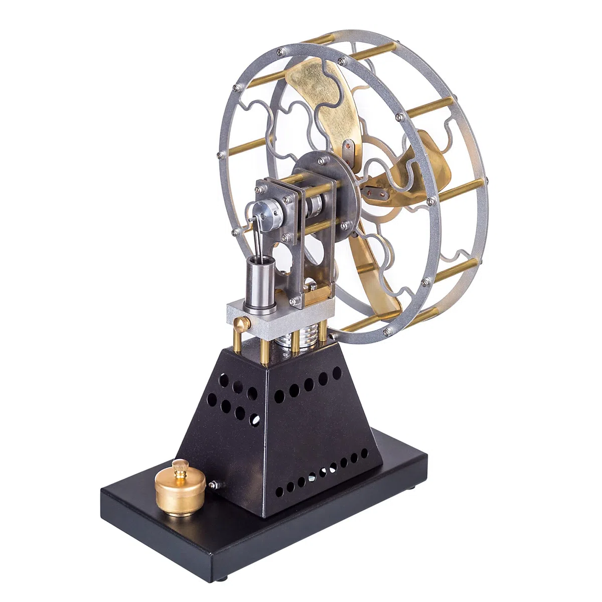 CreativeBlocker Stirlingmotor Model Erwachsen- Ventilator Metall Stirlingmotor Funktionsfähig mit Alkohollampen, Dampfmaschine Modell, Experimentierkasten Wissenschaft Geschenk