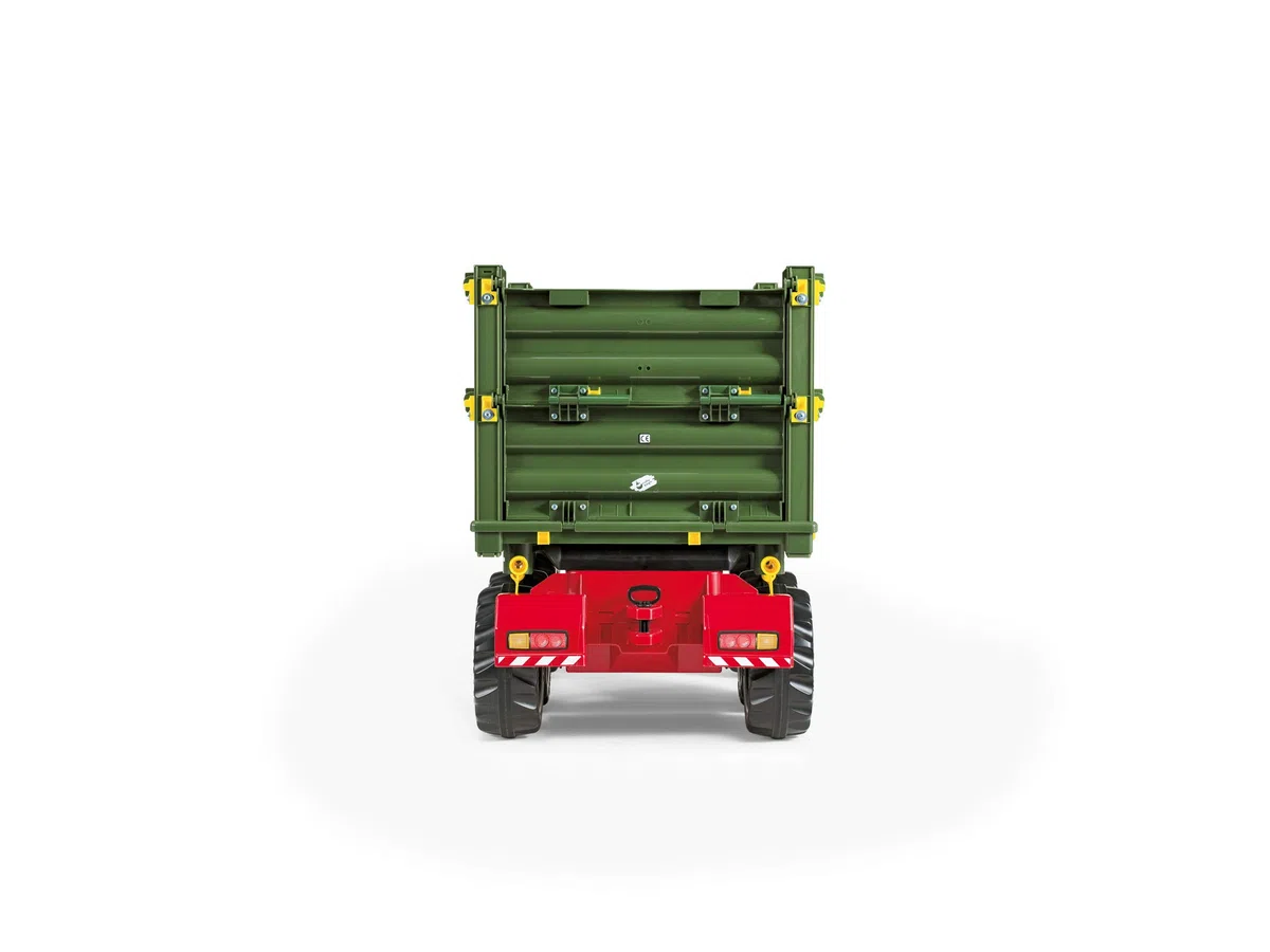 Rolly Toys rollyMulti Trailer für Trettraktoren (für Kinder von 3 - 10 Jahre, Dreiseitenkipper, abnehmbare Deichsel) 125012, grün