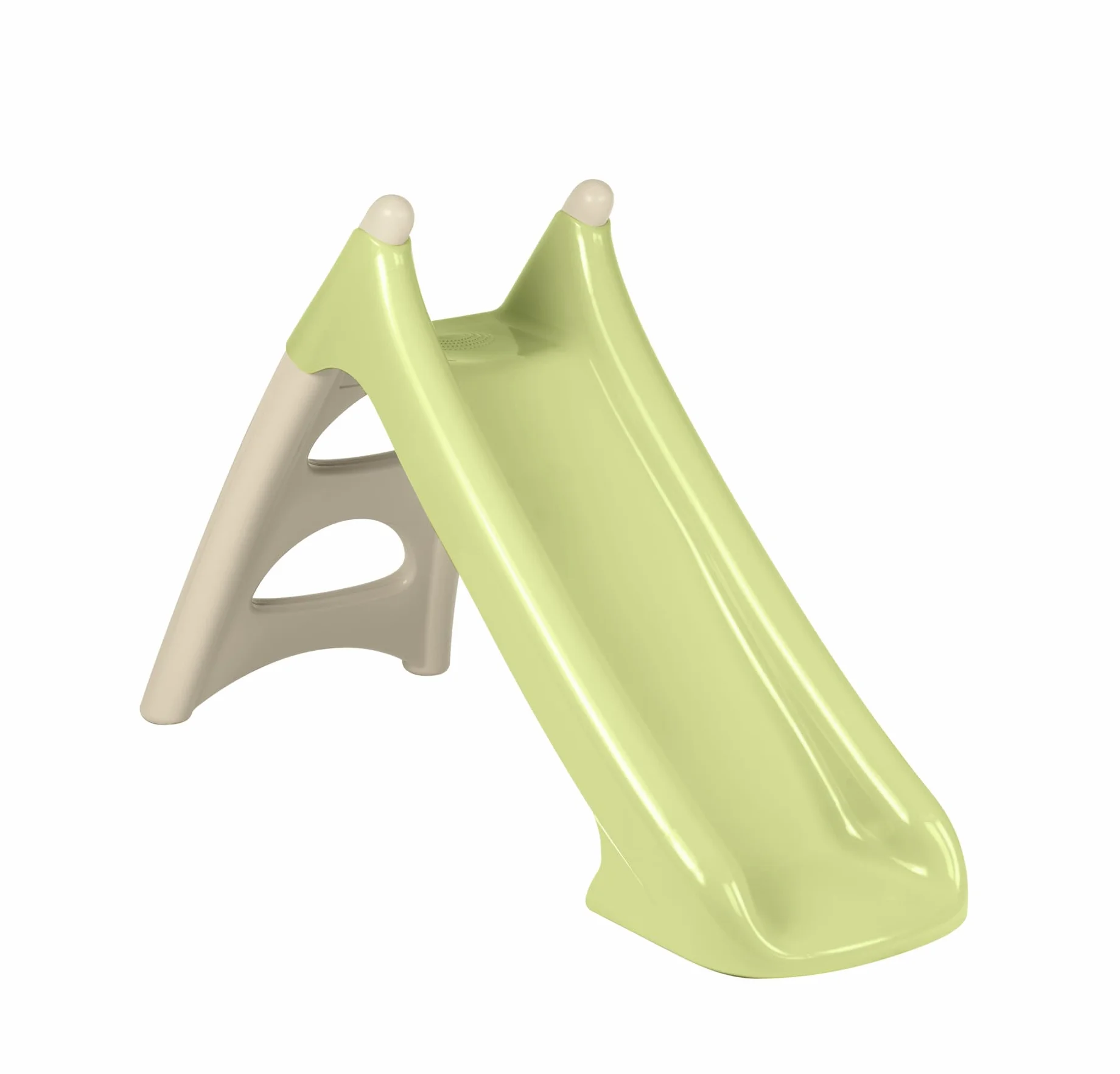 Smoby Life 7600820629 Kinderrutsche XS, beige und grün, Lauffläche 90 cm, rutschfeste Stufen, Wasserfall, kompakt und leicht zu verstauen, geeignet ab 2 Jahren