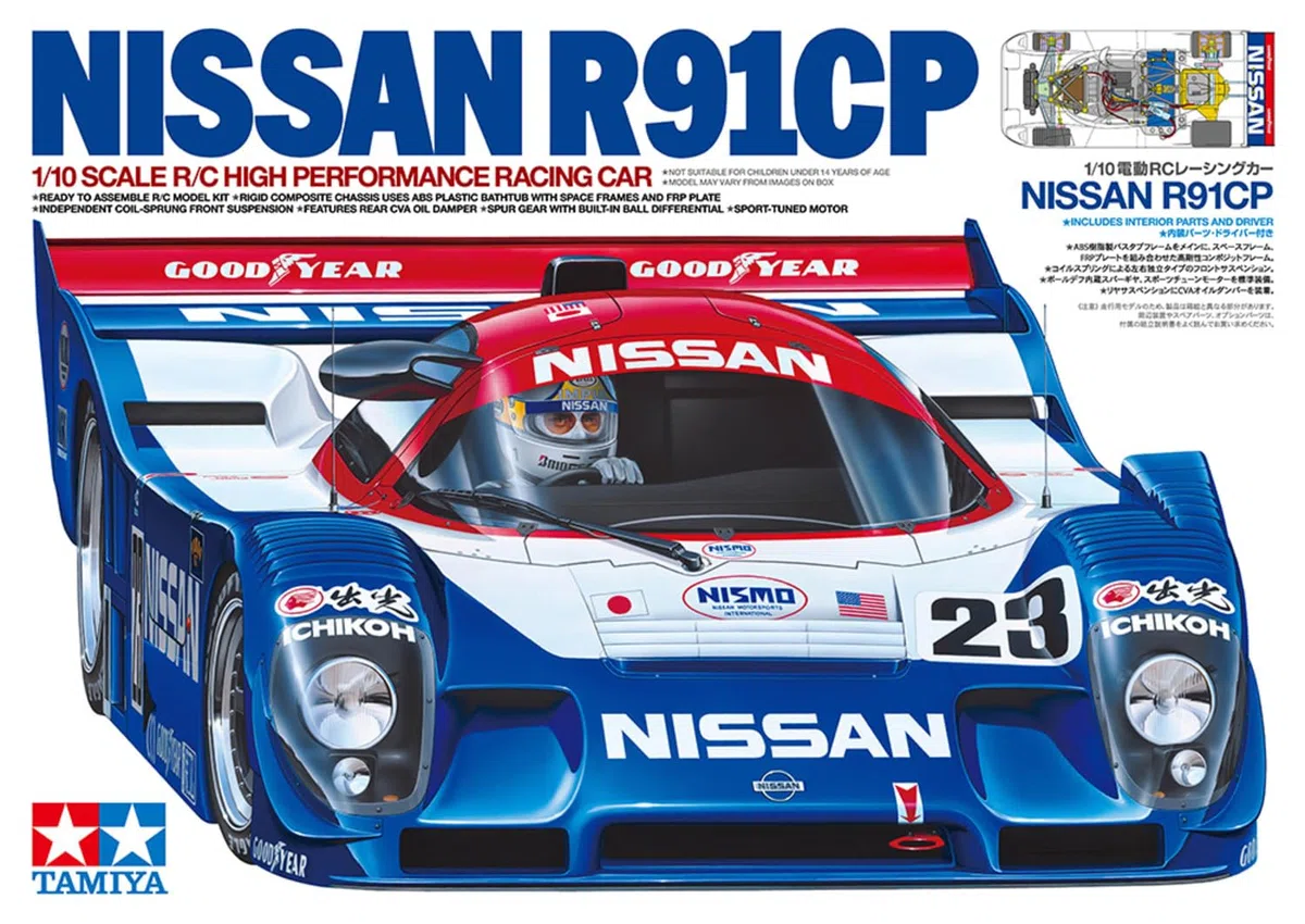 Tamiya 47531 1:10 RC Nissan R91CP 1992 - ferngesteuertes Auto, Fahrzeug, Modellbau, Zusammenbauen, Hobby, RC Bausatz, Ferngesteuertes Auto