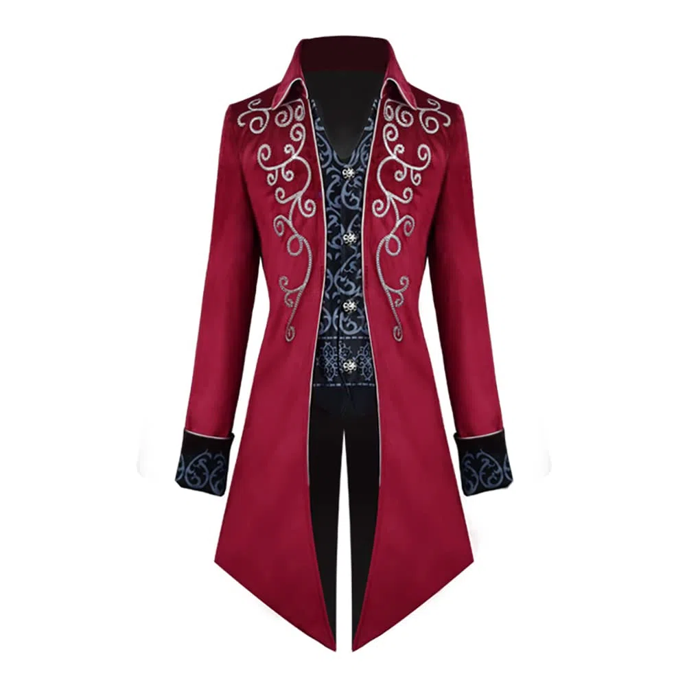 Odizli Mittelalter Kleidung Herren Smoking Steampunk Mantel Halloween Karneval Viktorianisches Gehrock