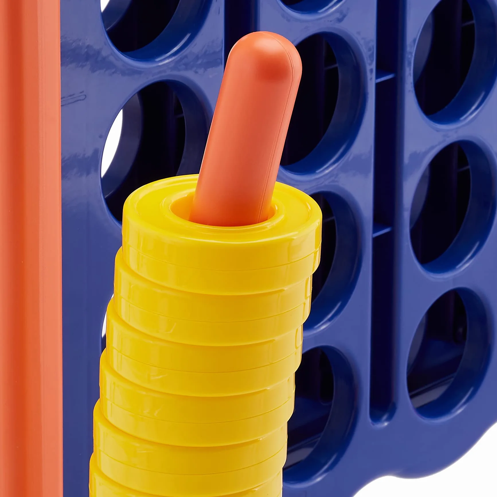 Amazon Basics 4-gewinnt-Spiel, Junior-Riesen-Edition, BPA-frei, für Kinder und Erwachsene, mit Tragetasche, tolles Geschenk, blau, gelb, rot, grün, Groß