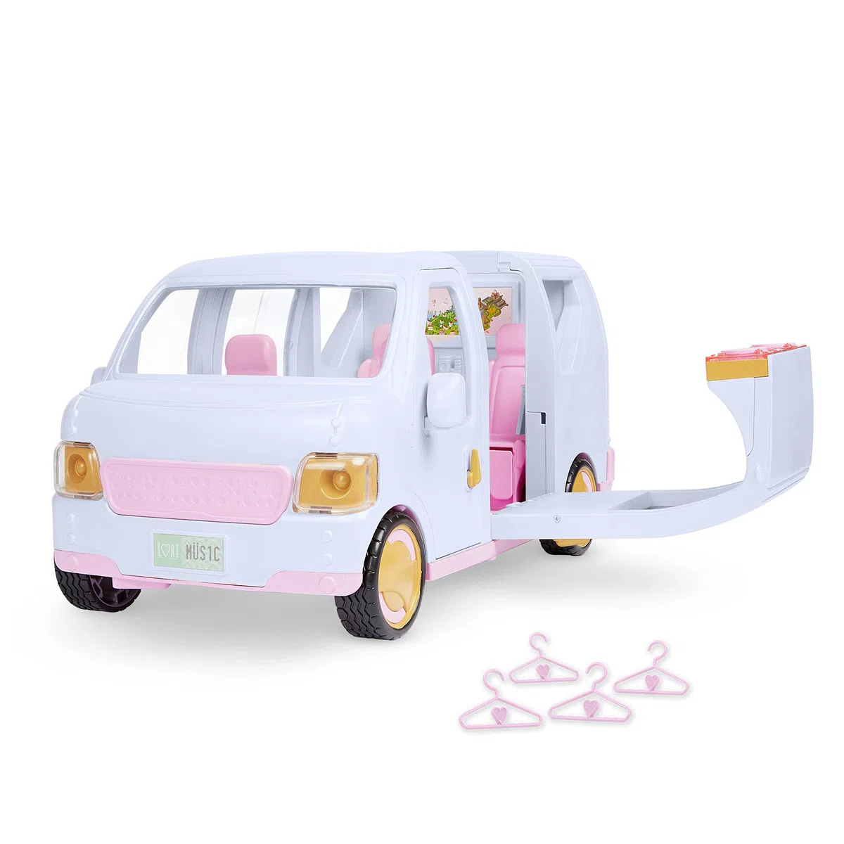 Lori - Süßer Escape-Luxus-SUV - Rosa - Fahrzeug für Mini-Puppen - Großes rosa Auto für 15-cm-Puppen - Musikkabine & Garderobe - Geräusche & Lichter - 3 Jahre +