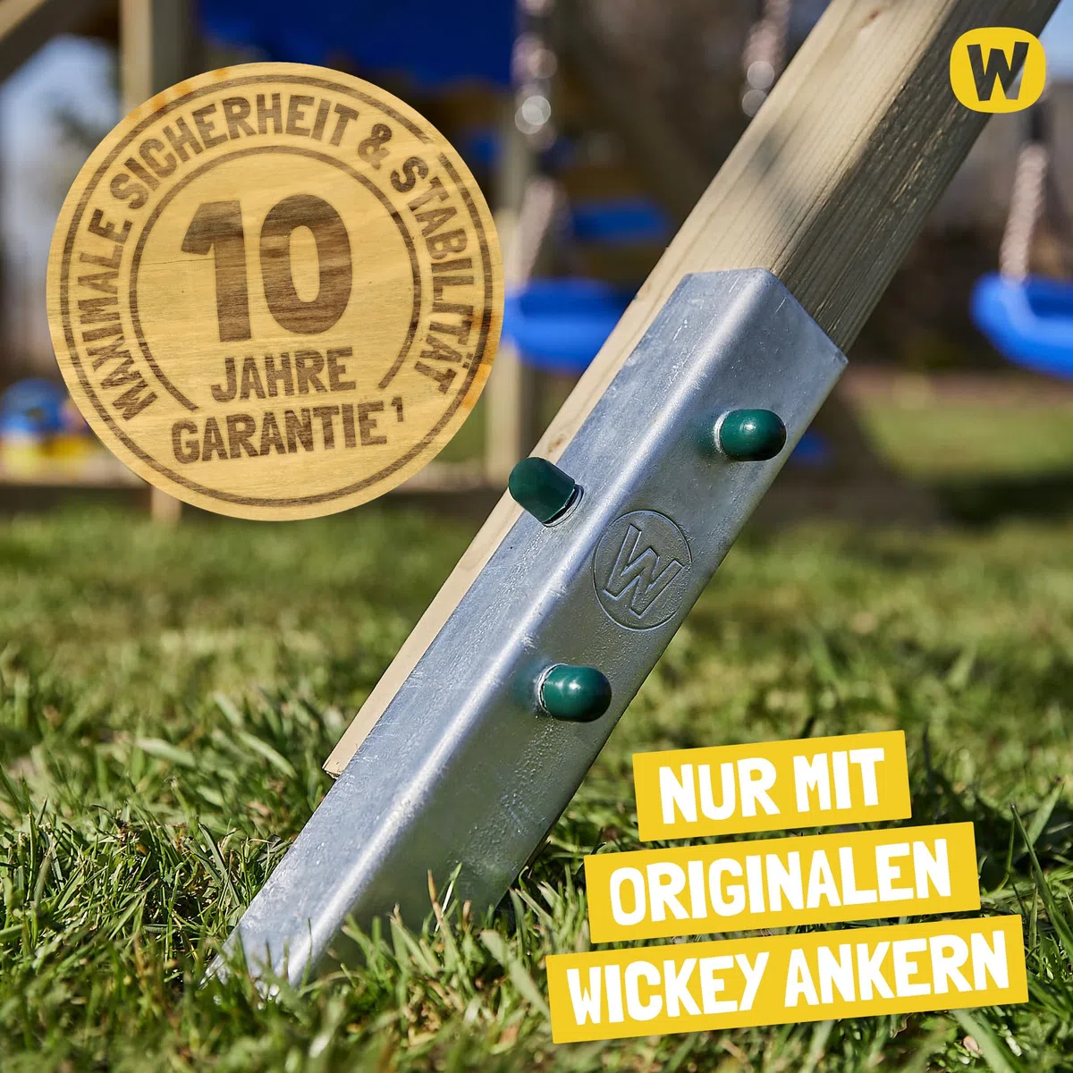 WICKEY Spielturm Smart Cave Klettergerüst, blau | mit Schaukel & Rutsche, Outdoor Kinder Kletterturm, mit Sandkasten, Leiter & Spiel-Zubehör für den Garten